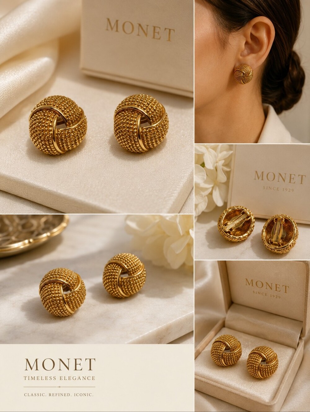 Monet knob earrings